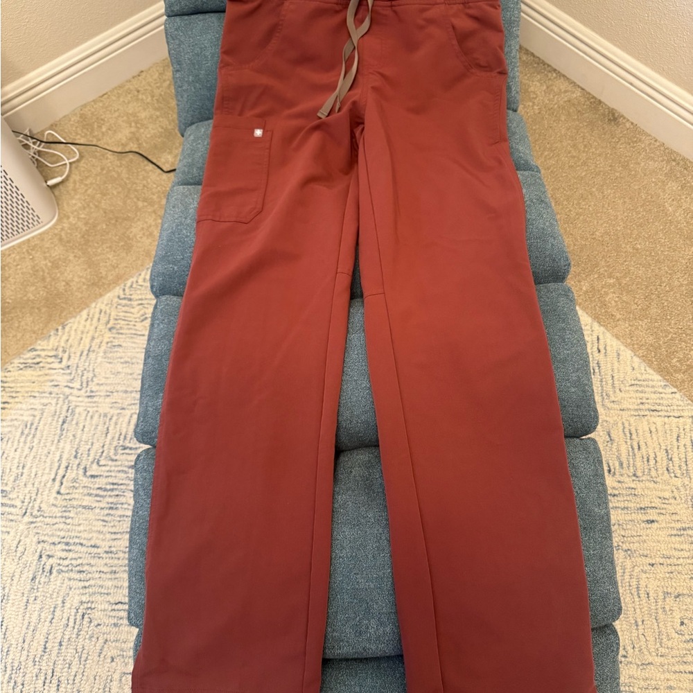 Figs Dark Cherry Kade Cargo Scrub Pants Small Tall